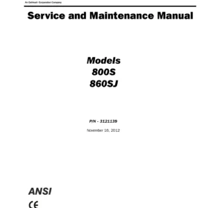 JLG 800S 860SJ Service and Maintenance Manual - 3121139 PDF