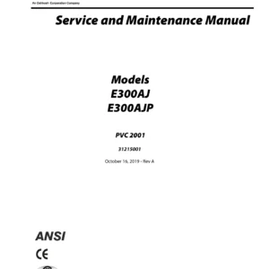 JLG E300AJ E300AJP Service & Maintenance Manual 2019 Rev A PDF