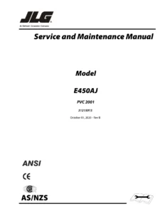 JLG E450AJ PVC 2001 Service and Maintenance Manual 31215013 Rev B