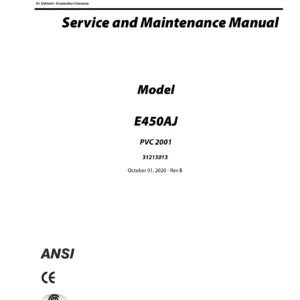 JLG E450AJ PVC 2001 Service and Maintenance Manual 31215013 Rev B