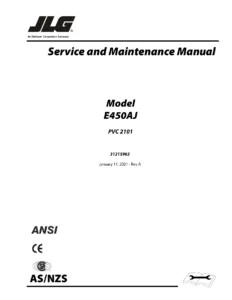 JLG E450AJ PVC 2101 Service & Maintenance Manual 2021 - PDF Download