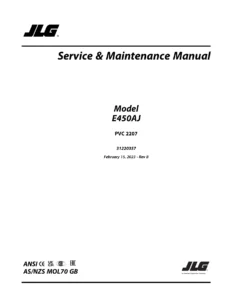JLG E450AJ PVC 2207 Service and Maintenance Manual 2023 - PDF Download