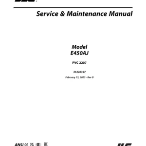 JLG E450AJ PVC 2207 Service and Maintenance Manual 2023 - PDF Download