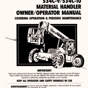 JLG Gradall 534C-9 534C-10 Material Handler Service Manual PDF - 9114-4437