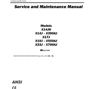 JLG X14JH X14J X17J X19J X23J X390AJ X550AJ X700AJ Service and Maintenance Manual - 3121448 Rev B