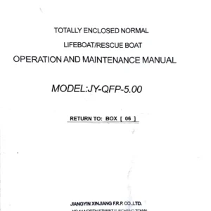 JY-QFP-5.00 Totally Enclosed Lifeboat & Rescue Boat Operation and Maintenance Manual
