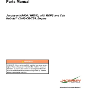 Jacobsen HR600 / HR700 Parts Manual - Kubota V2403 Engine - PDF Download