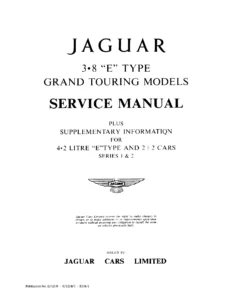 Jaguar E-Type 3.8 Litre Series 1 Service Manual - 4.2 Litre & 2+2 Supplement