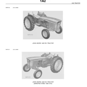 John Deere 1020 RU HU LU Tractor Parts Catalog PC0970 PDF