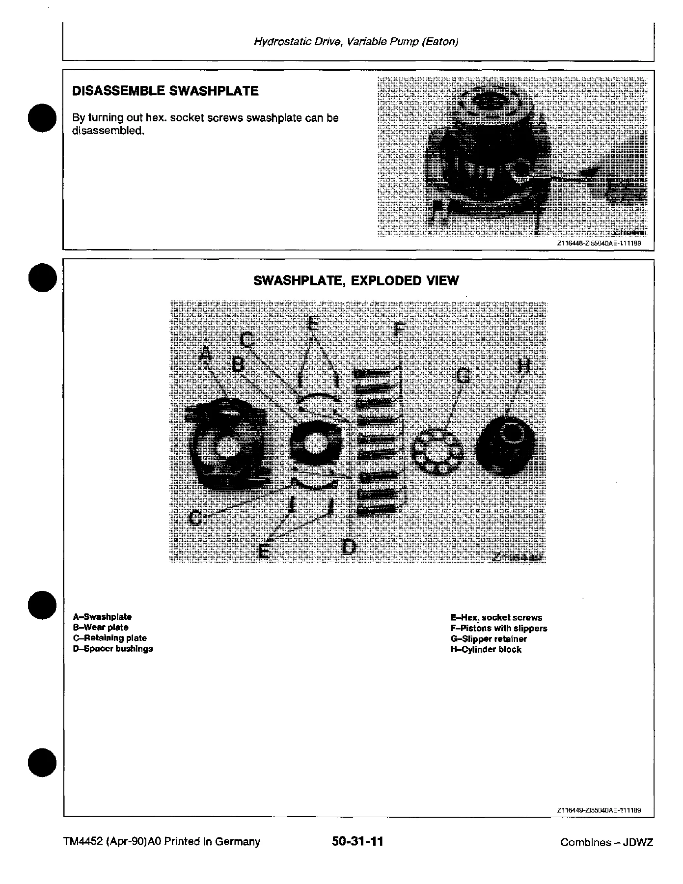John Deere 1166 1169H 1174 1177 1177 Hydro/4 1188 1188 Hydro/4 Combines Technical Manual TM-4452 - Image 3