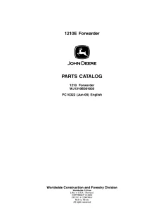 John Deere 1210E Forwarder Parts Catalog PC10322 (Jun-09) PDF Download