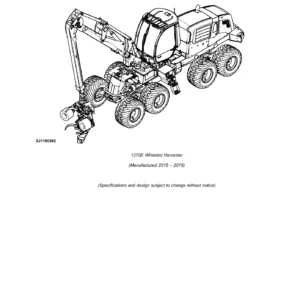 John Deere 1270E 8W Wheeled Harvester Parts Catalog PC12698 Aug 2020