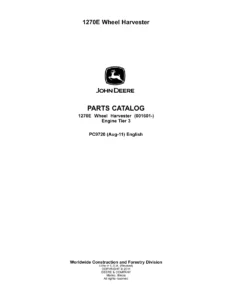 John Deere 1270E Wheel Harvester Parts Catalog PC9720 PDF Download