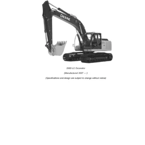 John Deere 200D LC Excavator Parts Catalog Manual - PC10015P PDF Download