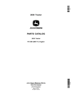 John Deere 2030 Tractor Parts Catalog Manual (1972-1975) - PC1289