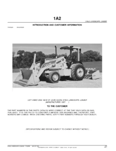 John Deere 210LE Landscape Loader Parts Catalog PC2598 2005 PDF