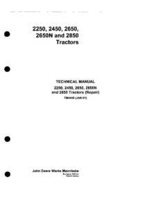 John Deere 2250 2450 2650 2650N 2850 Tractor Technical Repair Manual TM4440