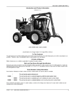 John Deere 2254 Cane Loader Parts Catalog PC9617 - April 2016