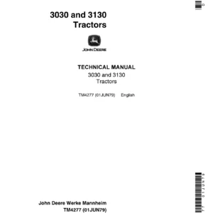 John Deere 3030 and 3130 Tractor Technical Manual TM4277 - PDF Download