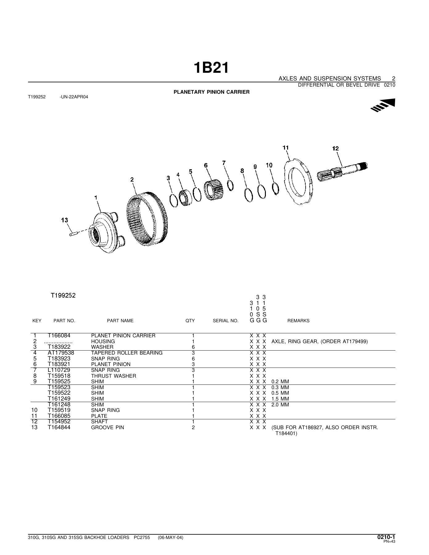 John Deere 310G 310SG 315SG Backhoe Loaders Parts Catalog PC2755 2005 PDF - Image 2
