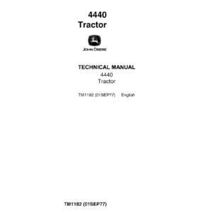 John Deere 4440 Tractor TM1182 Technical Manual (Sep 1977 with Revisions) - PDF