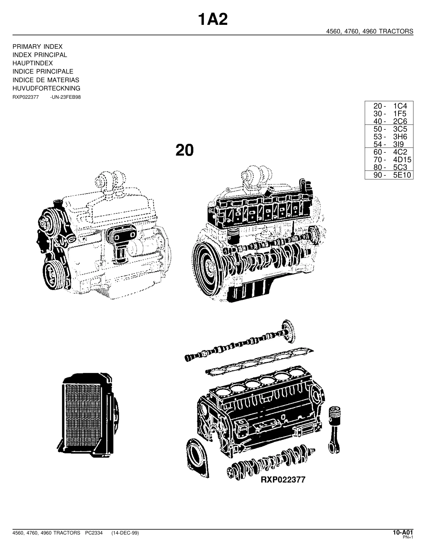 John Deere 4560 4760 4960 Tractor Parts Catalog PC2334 (1999) - Image 2