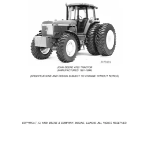 John Deere 4560 4760 4960 Tractor Parts Catalog PC2334 (1999)