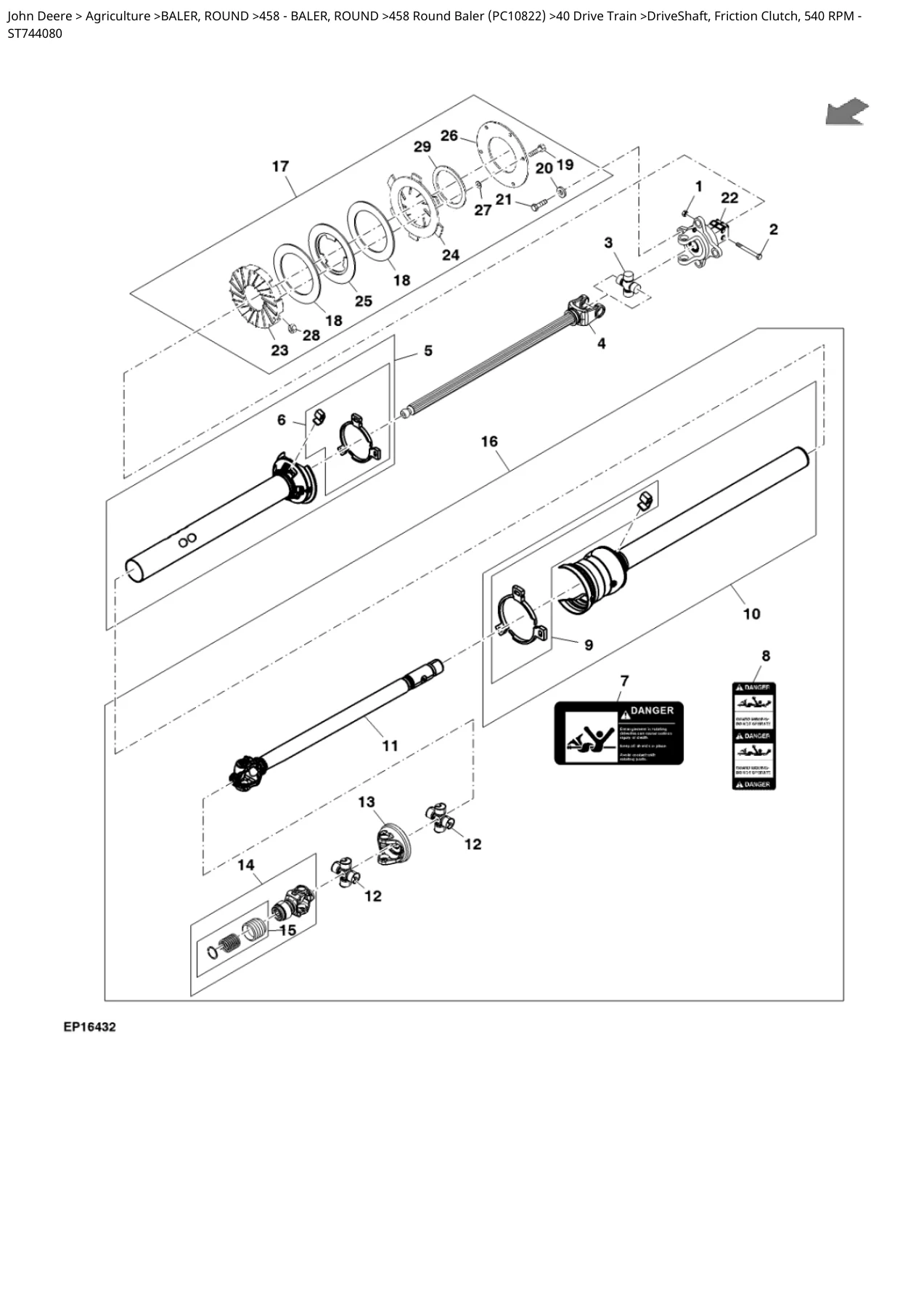 John Deere 458 Round Baler Parts Catalog PC10822 - PDF Download - Image 3