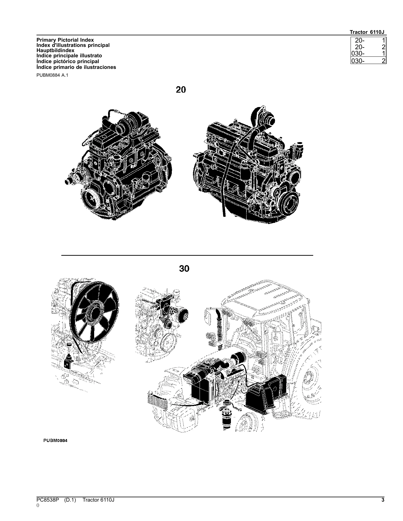 John Deere 6110J Trator Catálogo de Peças PC8538P 2013 Português - Image 2