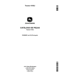 John Deere 6165J Tractor Illustrated Parts Catalog PC8505P 2015 PDF Download