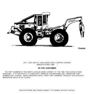 John Deere 640G-II Cable & 648G-II Grapple Skidder Parts Catalog PC2669