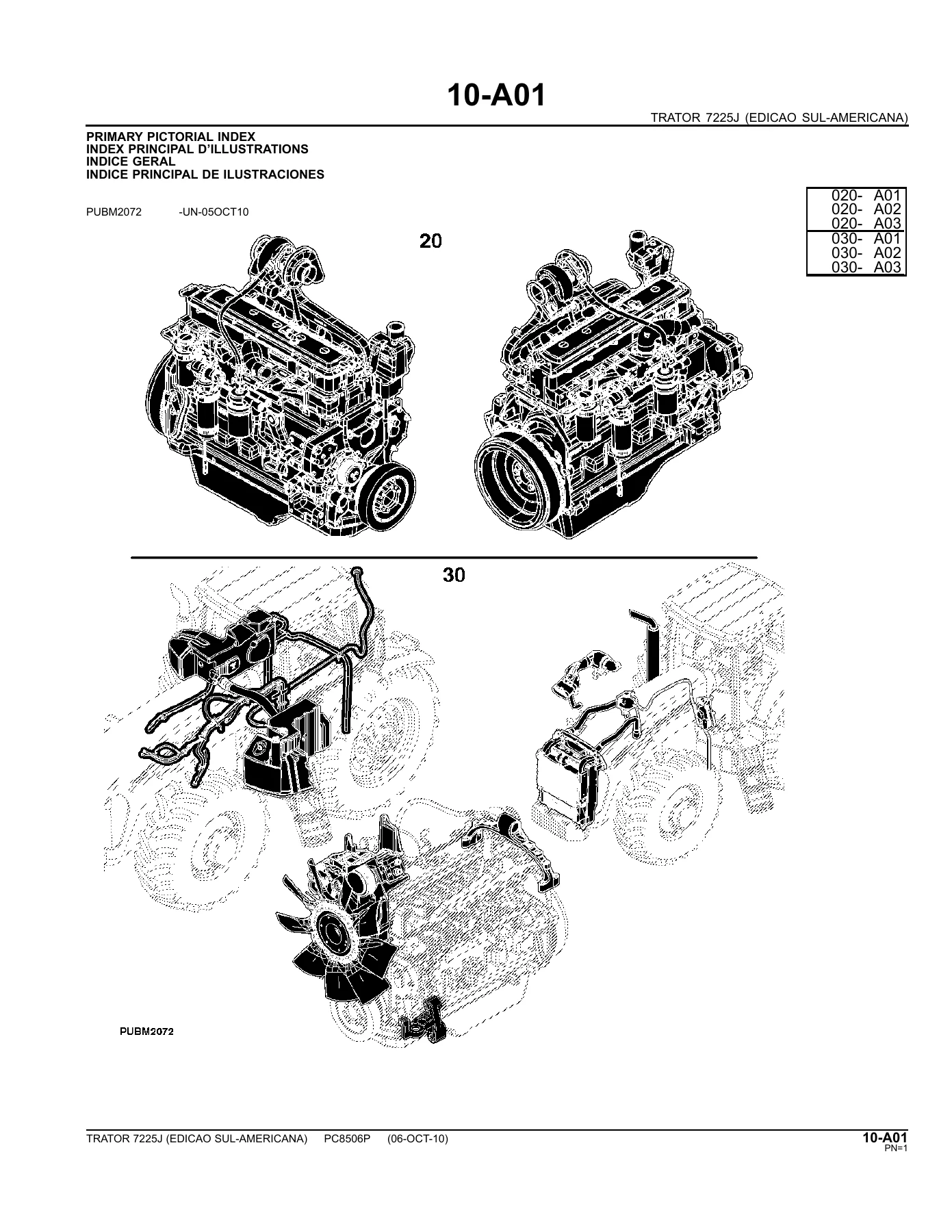 John Deere 7225J Tractor Parts Catalog PC8506P (Portuguese) - South American Edition PDF - Image 2