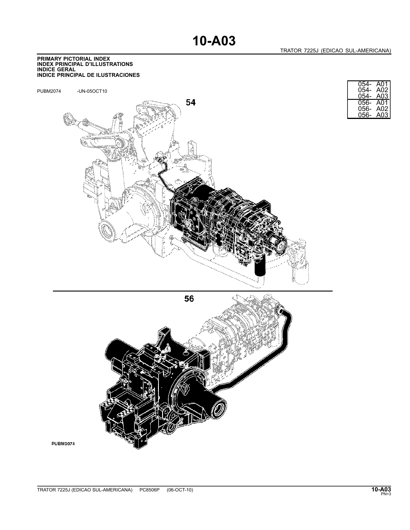 John Deere 7225J Tractor Parts Catalog PC8506P (Portuguese) - South American Edition PDF - Image 3