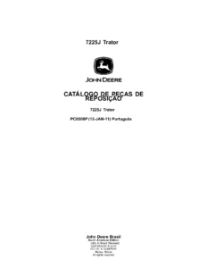 John Deere 7225J Tractor Parts Catalog PC8506P (Portuguese) - South American Edition PDF