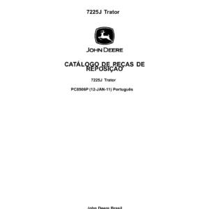 John Deere 7225J Tractor Parts Catalog PC8506P (Portuguese) - South American Edition PDF
