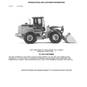 John Deere 724J Loader Parts Catalog PC9155 (Jan 2007) PDF Download