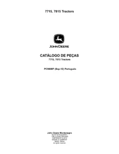 John Deere 7715 & 7815 Tractor Parts Catalog PC9668P PDF Download
