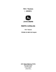 John Deere 7815 Tractor Parts Catalog PC9388 PDF Manual Download