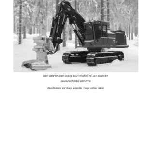 John Deere 903J Tracked Feller Buncher Parts Catalog PC10082 (2007-2010) - PDF Download