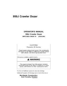 John Deere 950J Crawler Dozer Operator's Manual OMT218824 - PDF Download