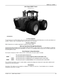 John Deere 9520R Tractor Parts Catalog PC12219 February 2015 PDF