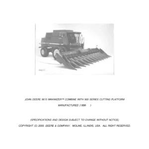 John Deere 9610 Maximizer Combine Parts Catalog PC2702 (2000) – PDF Download