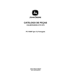 John Deere 9770 STS Combine Parts Catalog PC11565P 2013 PDF