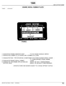 John Deere 9935 Cotton Picker Parts Catalog PC2447 2004 - PDF Download
