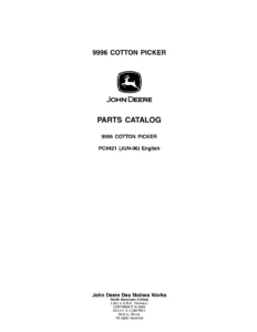 John Deere 9996 Cotton Picker Parts Catalog Manual PC9421