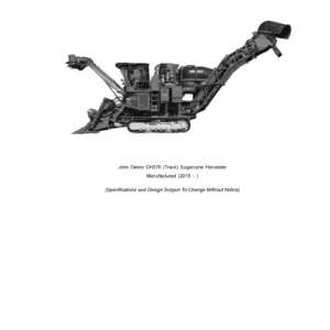 John Deere CH570 Sugarcane Harvester with Track Parts Catalog PC12586 (October 2016) PDF