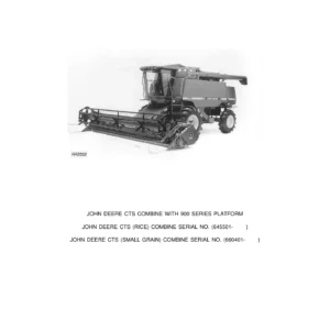 John Deere CTS Combine Parts Catalog PC2341 - Rice & Small Grain North American Version
