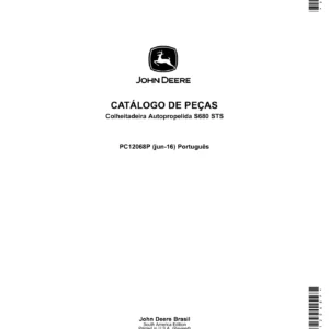 John Deere S680 STS 2014-On Parts Catalog PC12068P PDF - 2016 Portuguese Edition