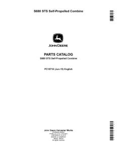 John Deere S680 STS Self-Propelled Combine Parts Catalog PC10718 PDF