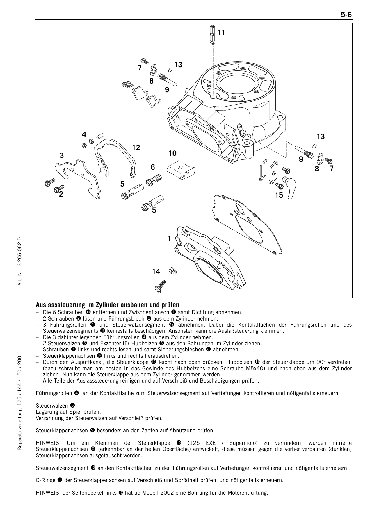 KTM 125 144 150 200 SX SXS MXC EGS EXC XC XC-W Reparaturanleitung 1999-2010 - Image 3
